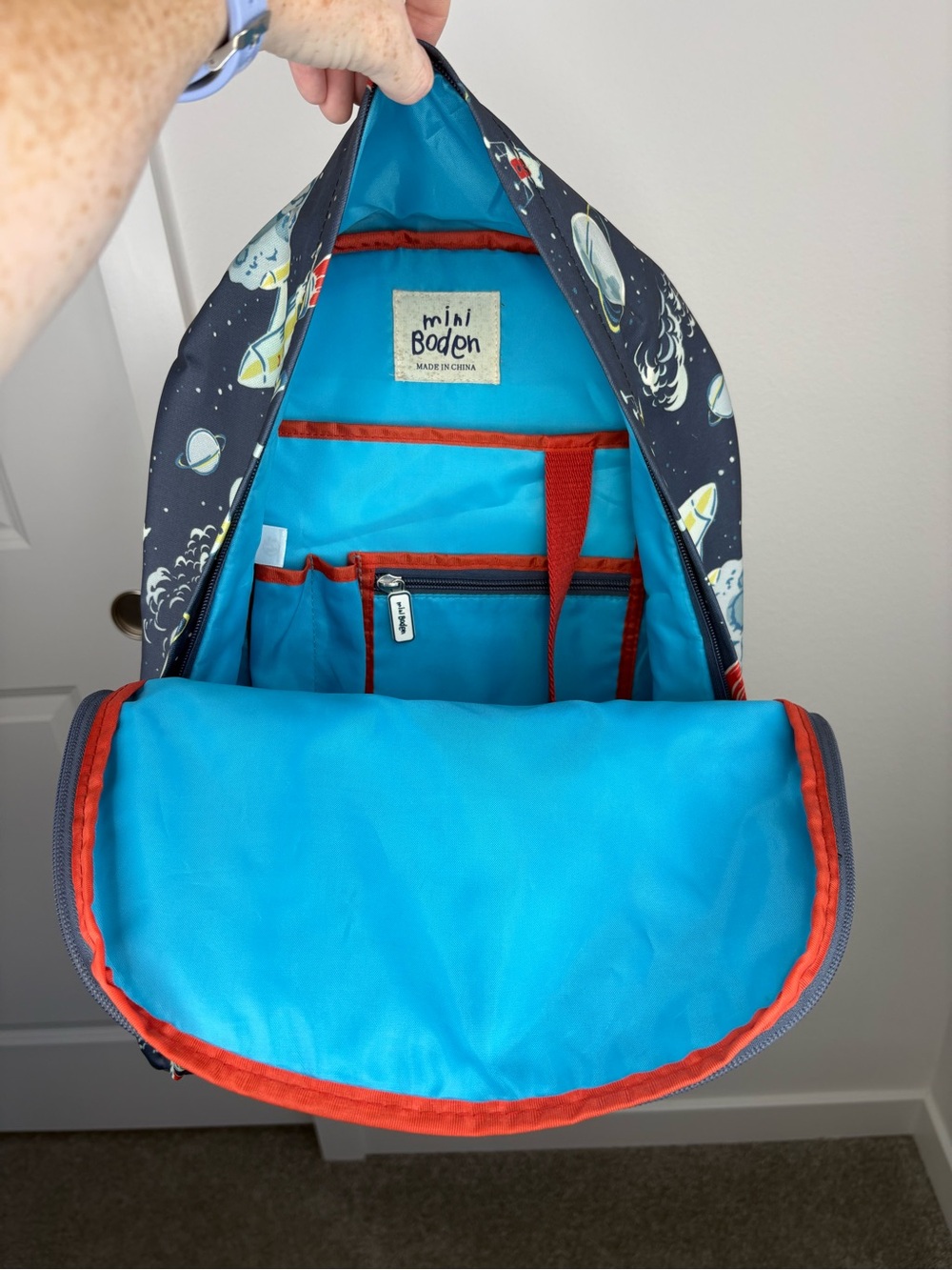 Mini Boden Outer Space & Rockets Waterproof Backpack - Picture 10 of 16